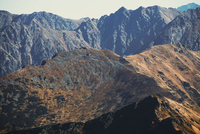 Mountain landscape in tatra national park in poland. popular tourist attraction. amazing nature