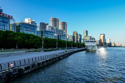 Bridge over river in city