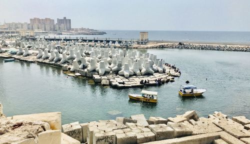 Boats in sea