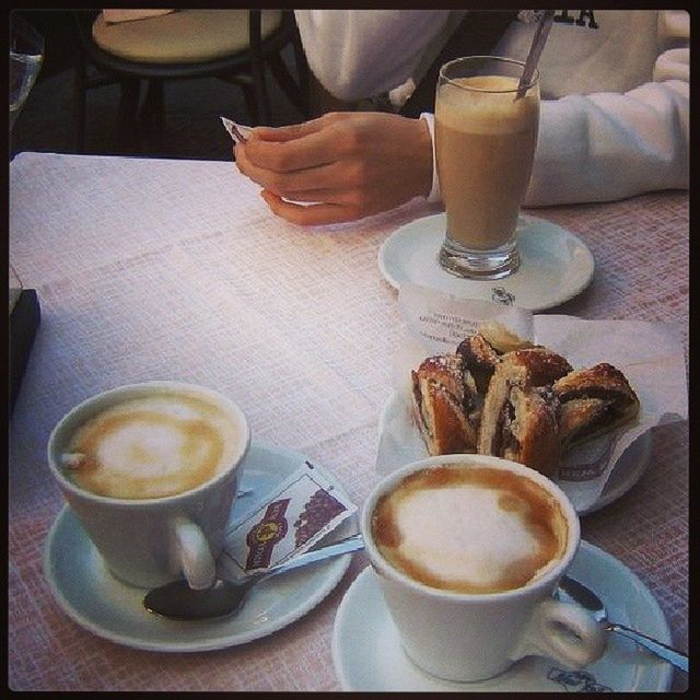 food and drink, drink, indoors, coffee cup, table, refreshment, coffee - drink, freshness, saucer, coffee, spoon, still life, cup, healthy eating, breakfast, frothy drink, plate, drinking glass, food, beverage