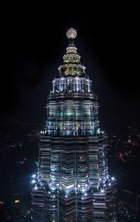 View of illuminated buildings at night