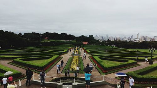 People walking on field