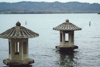 Gazebo in lake