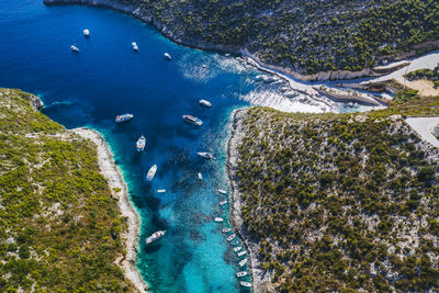 Porto vromi with many fisher and tourist pleasure boats. zakynthos - zante island, greece