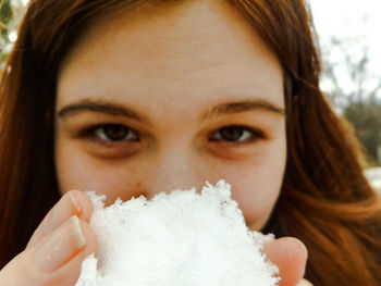 Close-up portrait of young woman