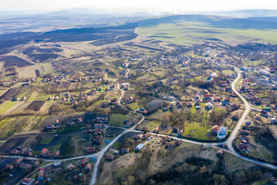 High angle view of agricultural field