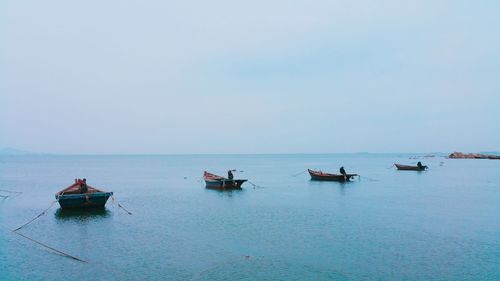 Boats in sea