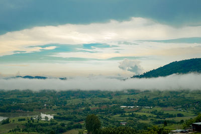 High angle view of landscape against sky