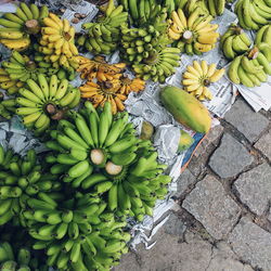 High angle view of fruits for sale in market