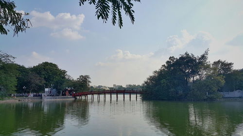 Scenic view of river against sky