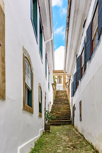 Narrow alley amidst buildings in city