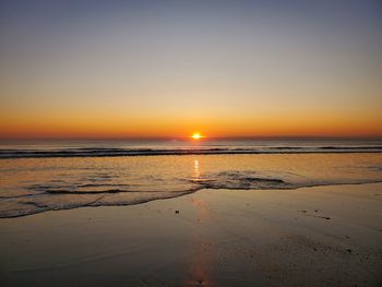 Scenic view of sea during sunset