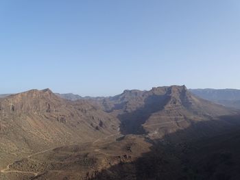 Scenic view of mountains against clear sky