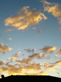 Low angle view of sky during sunset