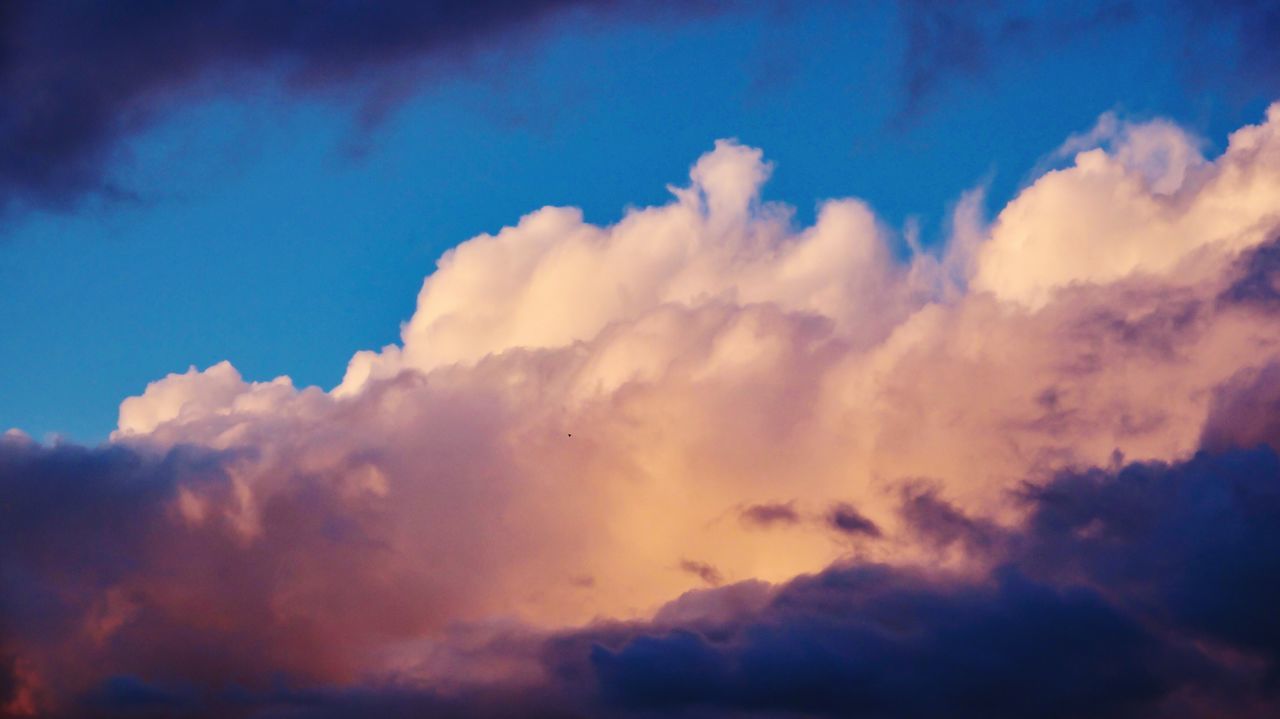 sky, blue, nature, tranquility, cloud - sky, beauty in nature, cloudscape, scenics, no people, low angle view, tranquil scene, outdoors, backgrounds, day