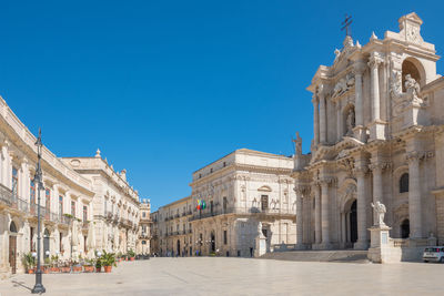 View of historic building against blue sky