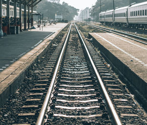 Railroad tracks in city