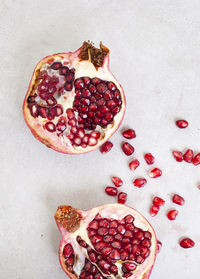 High angle view of pomegranate on table