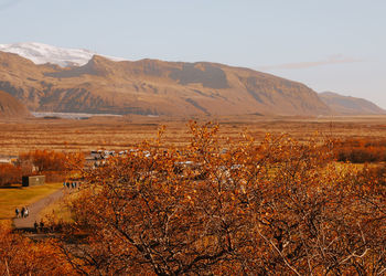 Vatnajökull national park in autumn atmosphere. mountain view 