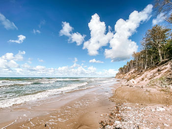 Scenic view of beach against sky