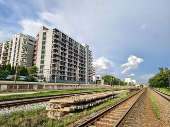 Railroad tracks against sky