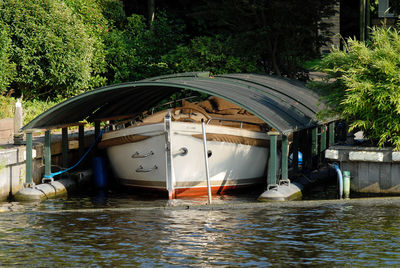 View of boat in river