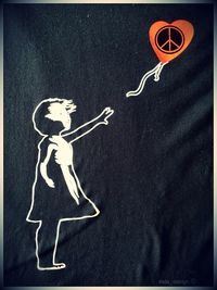 Information sign against black background