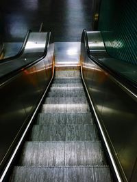 High angle view of escalator