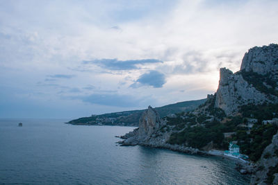 View of sea against cloudy sky