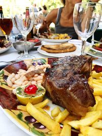 Close-up of food on table