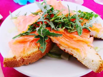 Close-up of fish served in plate