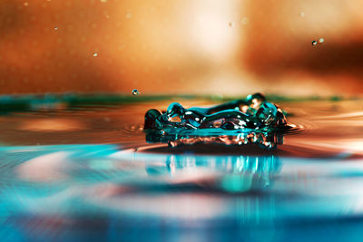 Extreme close-up of water crown