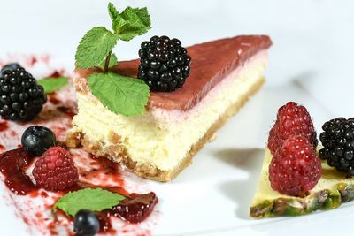 Close-up of strawberries in plate