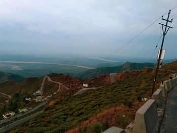 High angle view of townscape against sky