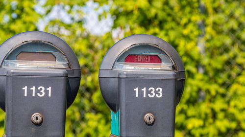 Close-up of mailbox