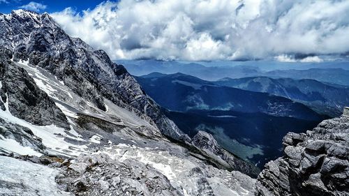 Scenic view of mountains against sky