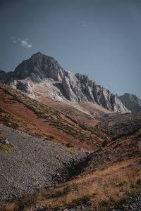 Scenic view of mountains against sky