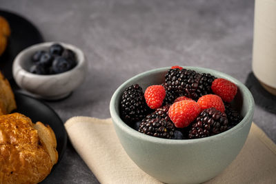 Close-up of strawberries in bowl