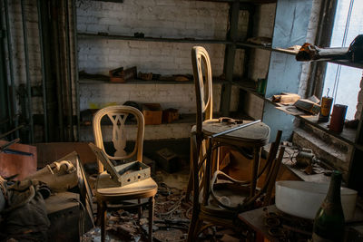 Interior of abandoned building