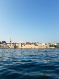 Novigrad in istria, view of the city walls.