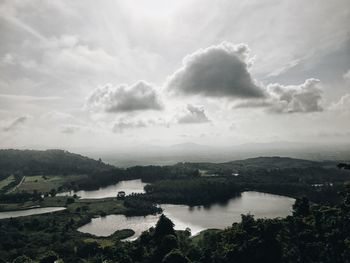 High angle view of river against sky