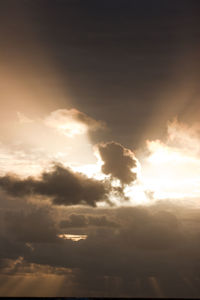 Scenic view of cloudy sky at sunset