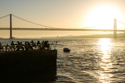 Scenic view of sea at sunset
