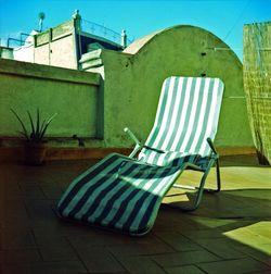 Empty chairs in a row