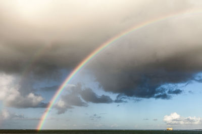 Scenic view of rainbow against sky