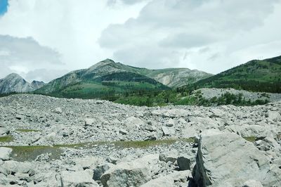 Scenic view of mountains against sky