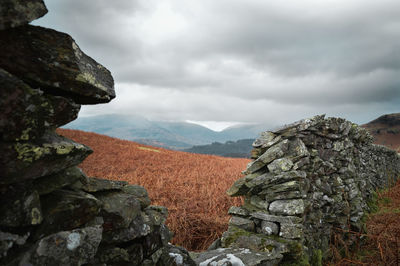 Scenic view of rocky mountains against sky