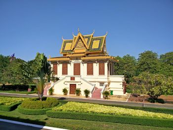 Built structure against clear blue sky