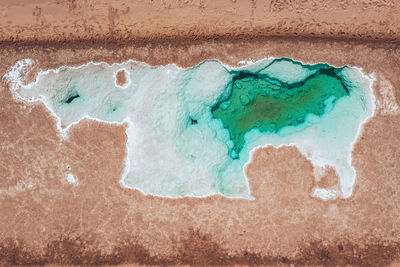 Close-up of heart shape on beach