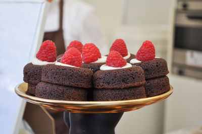 Close-up of dessert on table